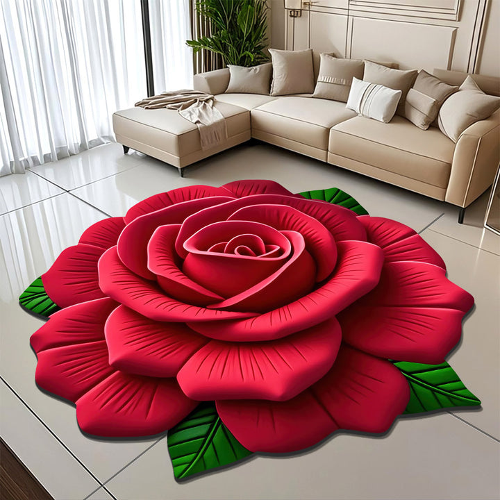 Floral-Themed Plush Area Rug