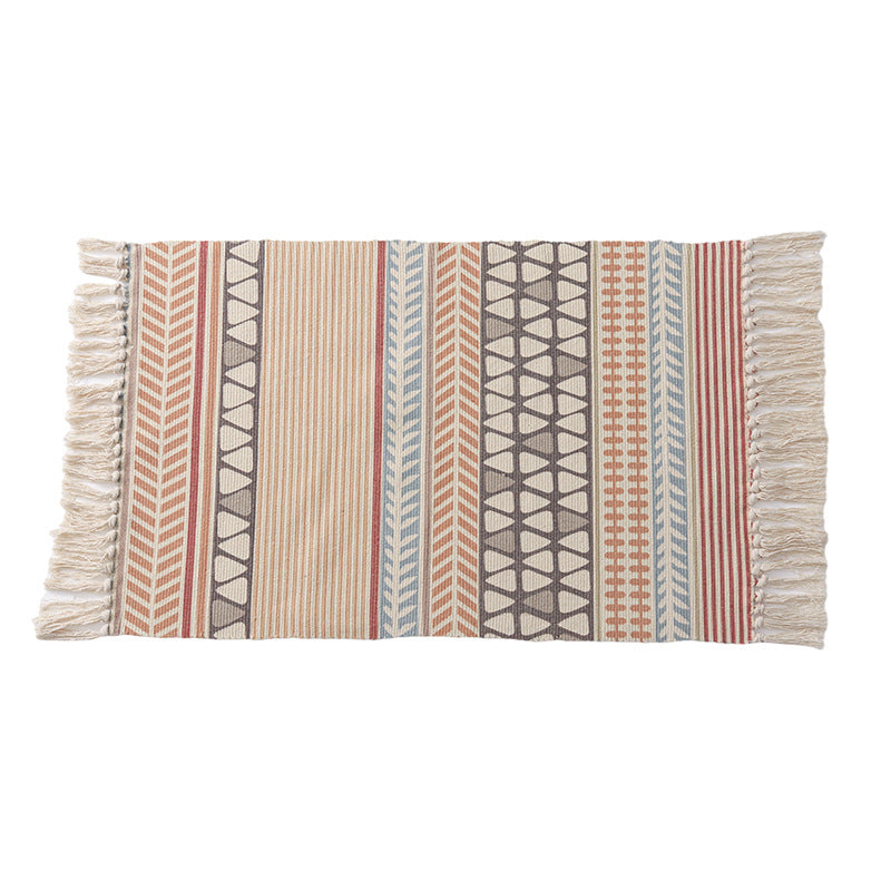 Decorative runner for dining table and console in Boho-Mandala design with fringes Kalsten