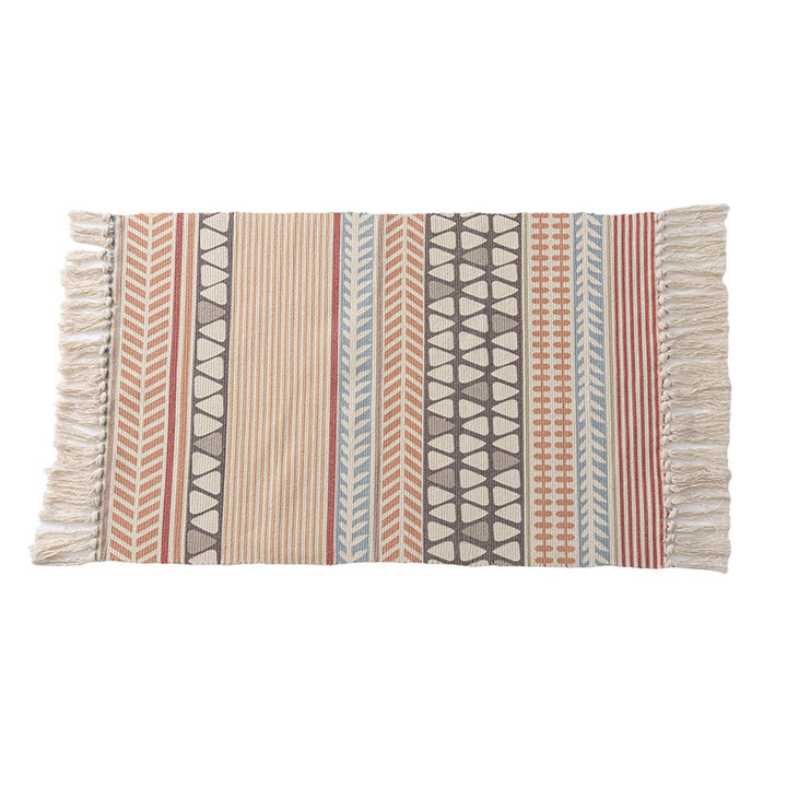 Decorative runner for dining table and console in Boho-Mandala design with fringes Kalsten
