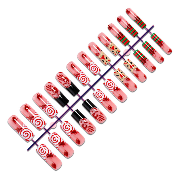 Artistic Holiday-Themed Press-On Nail Set kalsten