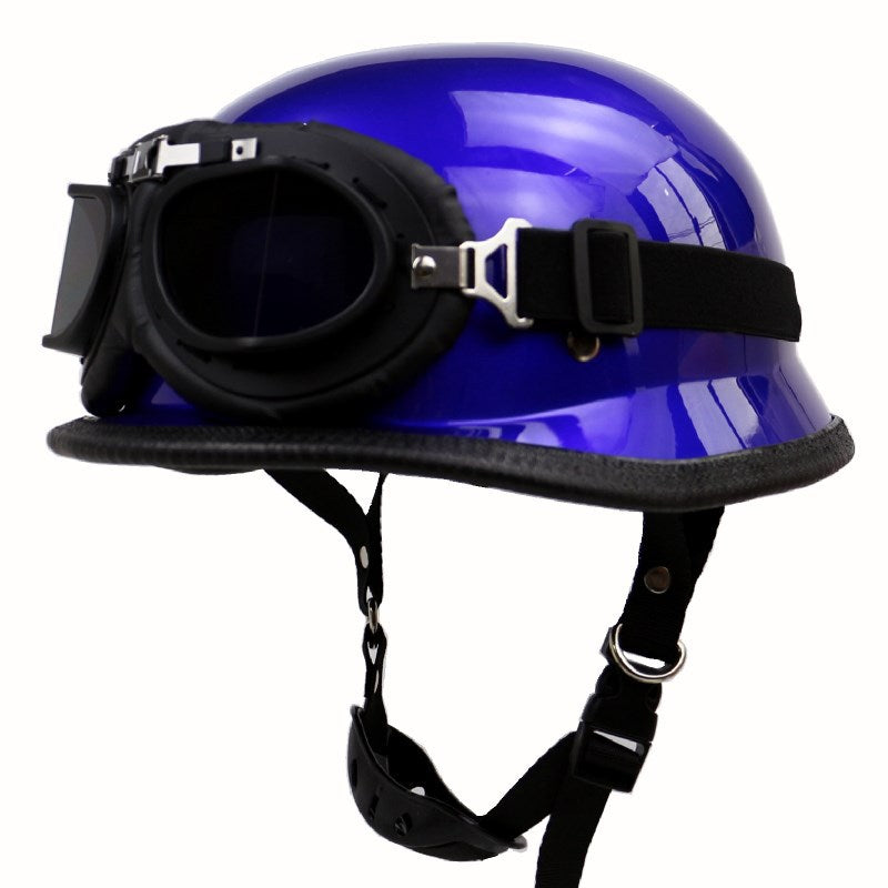 Vintage Motorcycle Helmet with Protective Goggles Kalsten
