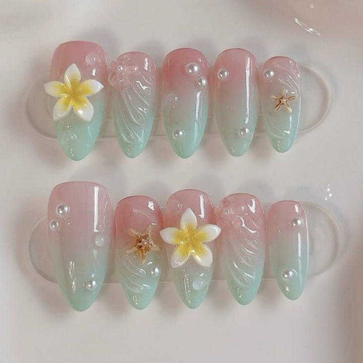 Nature-Themed Artistic Press-On Nail Set Kalsten