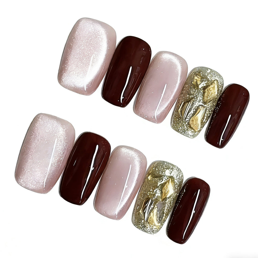 Luxurious Manual Press-On Nail Set Kalsten