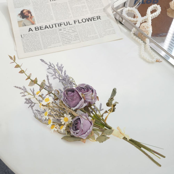 Dried Floral Bouquet with Eucalyptus and Lavender Accents