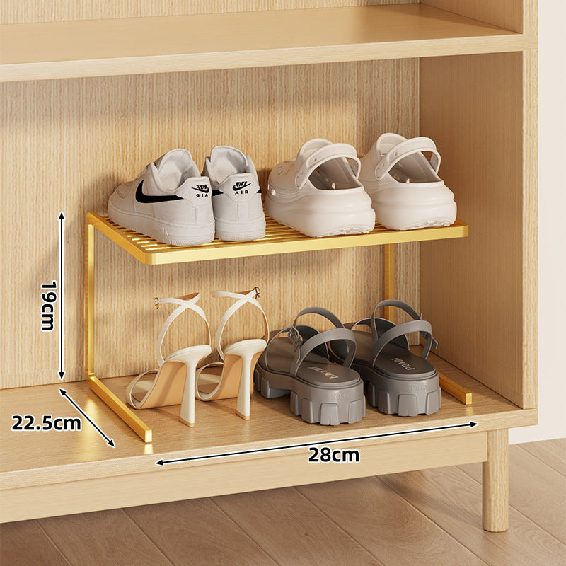 Compact Double-Layer Adjustable Shoe Shelf Riser for Cabinet and Closet