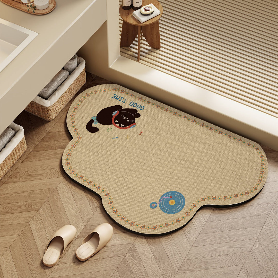 Playful dog-themed bath mat