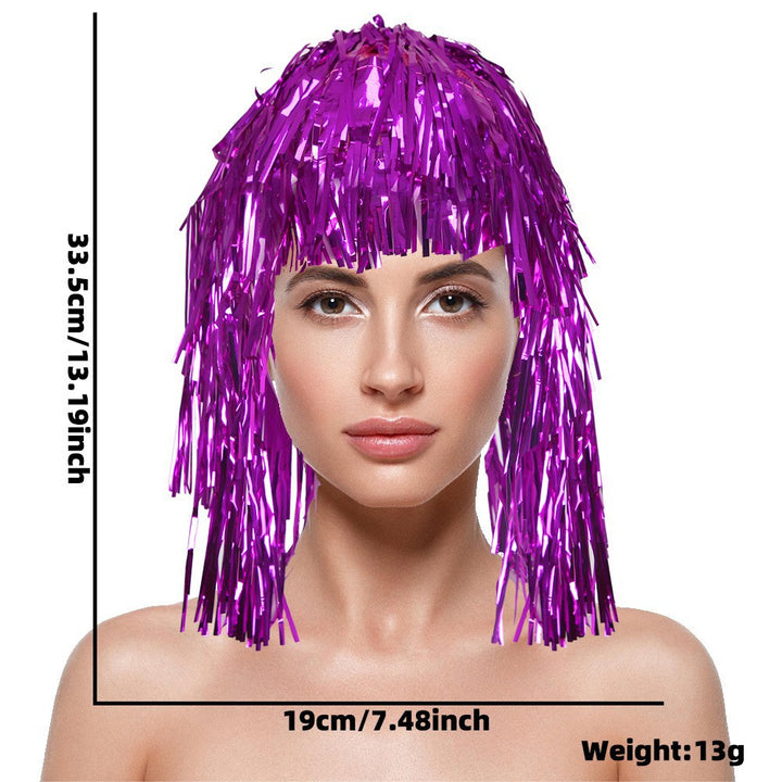 Women's nan metallic foil fringe hula skirt with elastic waistband party costume Kalsten