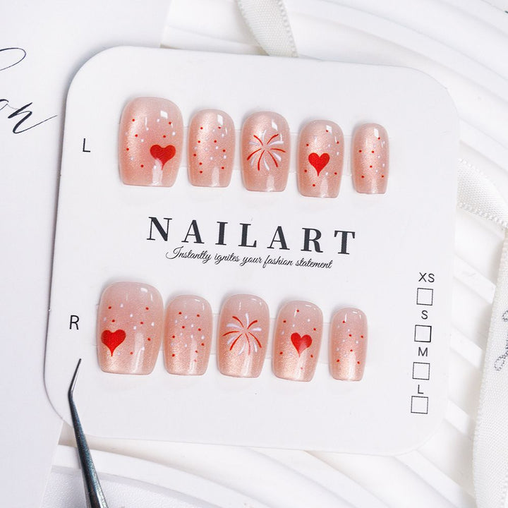Artificial nails with elegant ombre effect and glitter coating Kalsten