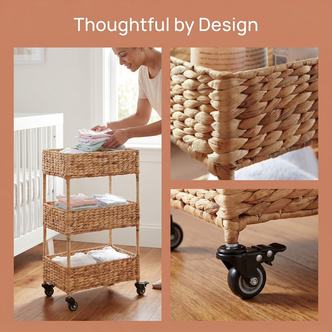 Multi-Tier Woven Storage Cart Kalsten