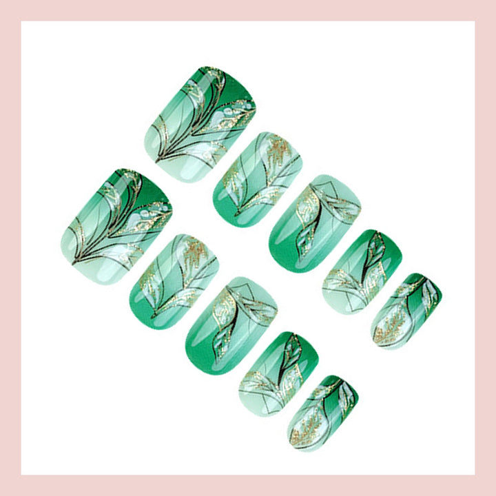 Art nail set with elegant plant motifs Kalsten