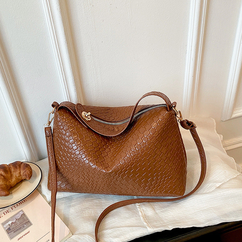 Woven Leather Crossbody Bag