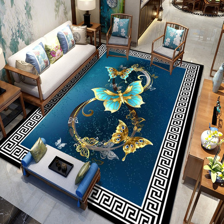 Vintage-inspired geometric pattern rug