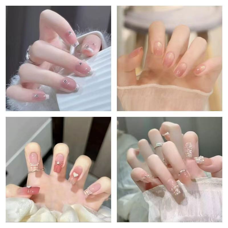 Glamorous artificial nails with rhinestone details Kalsten