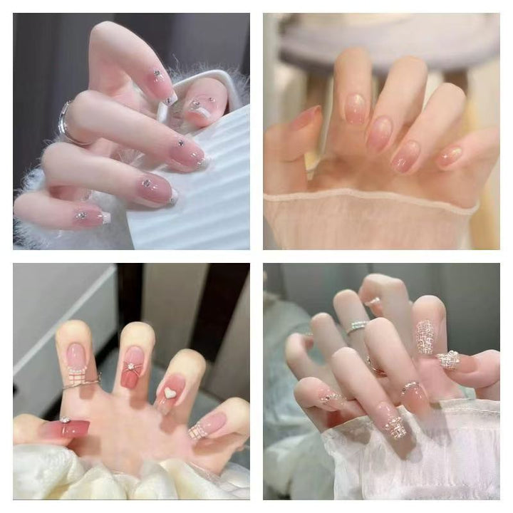 Glamorous artificial nails with rhinestone details Kalsten