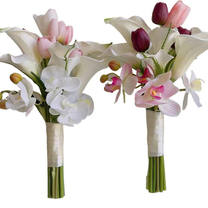 Elegant Artificial Floral Bouquet with Mixed Blooms