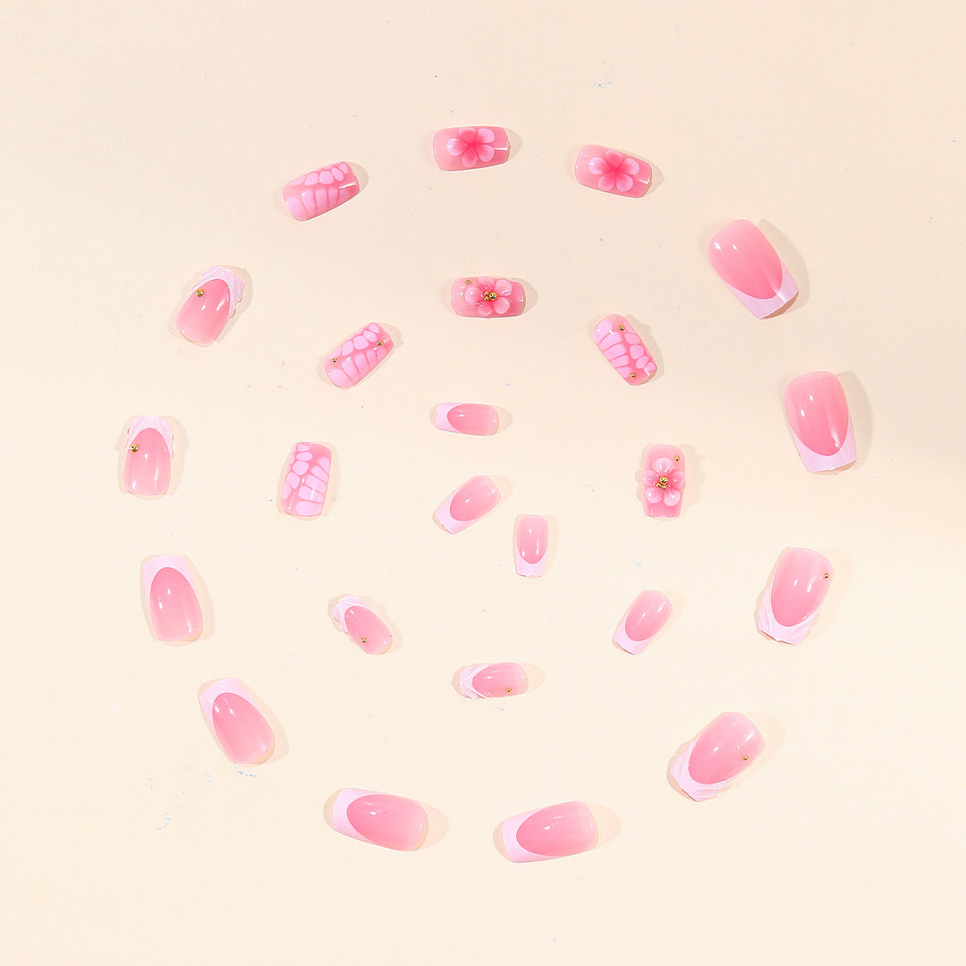 Floral 3D Acrylic Nail Art Extensions Kalsten