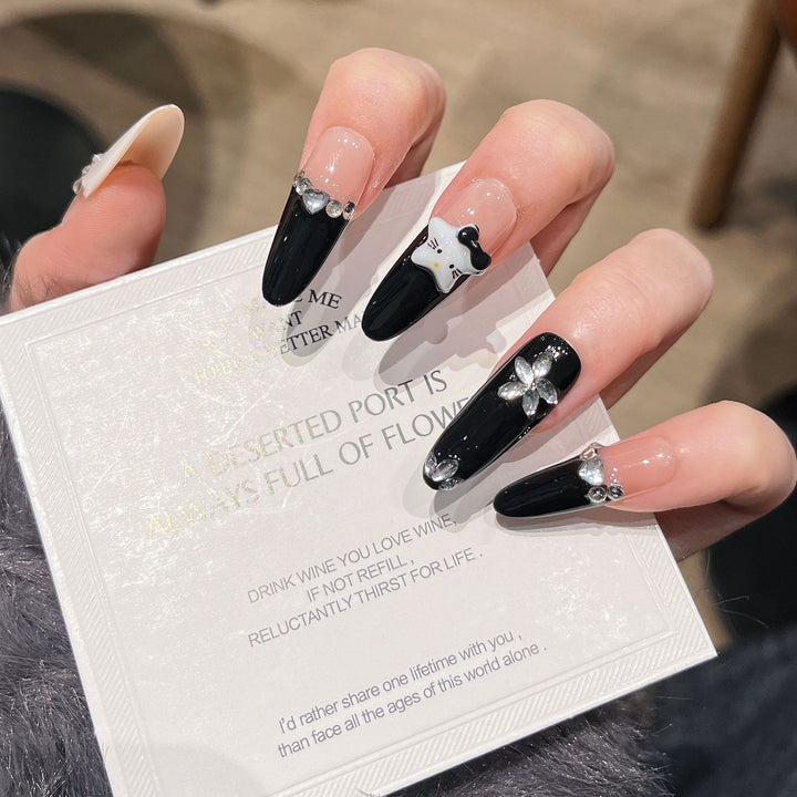 Decorative Press-On Nails with Gem Accents Kalsten