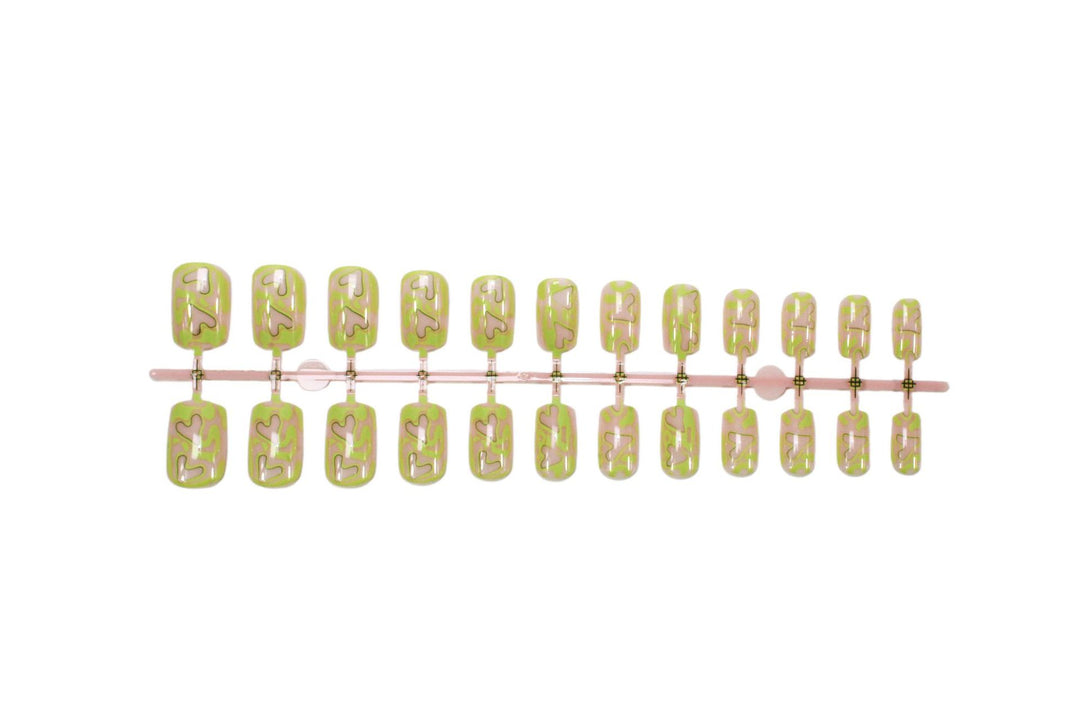 Acrylic Nail Set with Modern Abstract Designs Kalsten