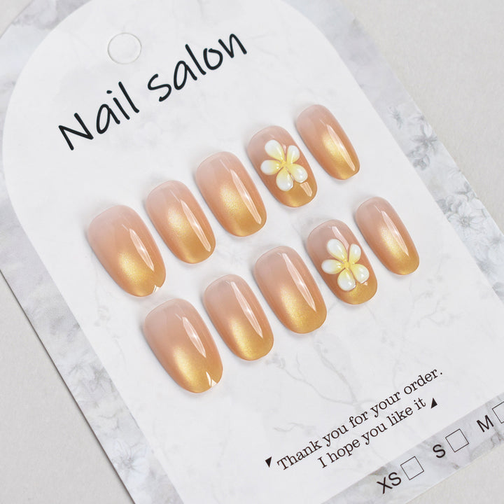 Elegant Floral Press-On Nail Set Kalsten