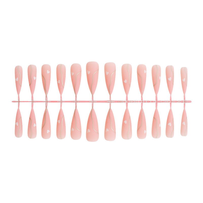 Elegant Heart Accent Press-On Nails Kalsten