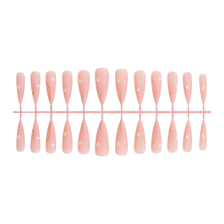Elegant Heart Accent Press-On Nails Kalsten