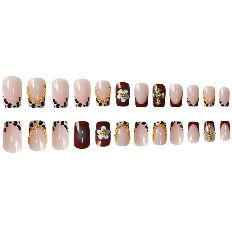Decorative Floral Press-On Nail Set Kalsten