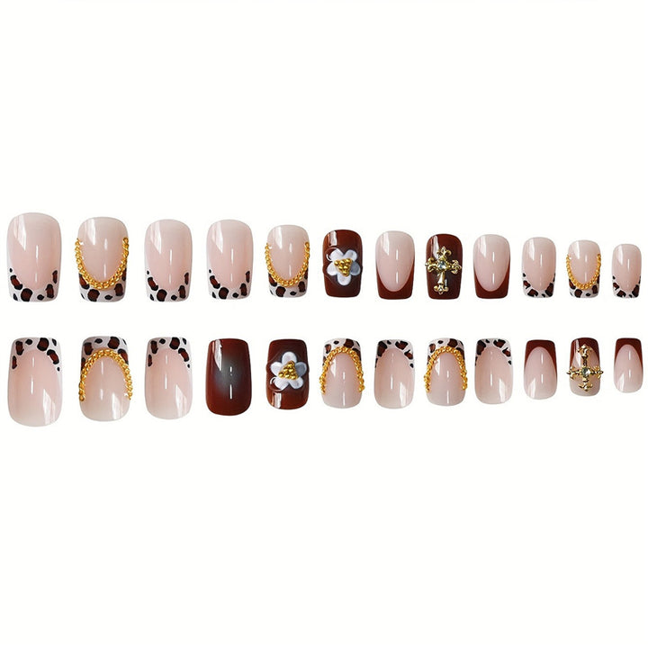 Decorative Floral Press-On Nail Set Kalsten