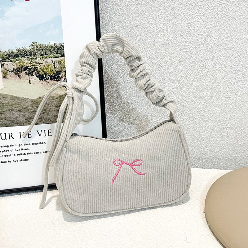 Stylish Corduroy Crossbody Bag