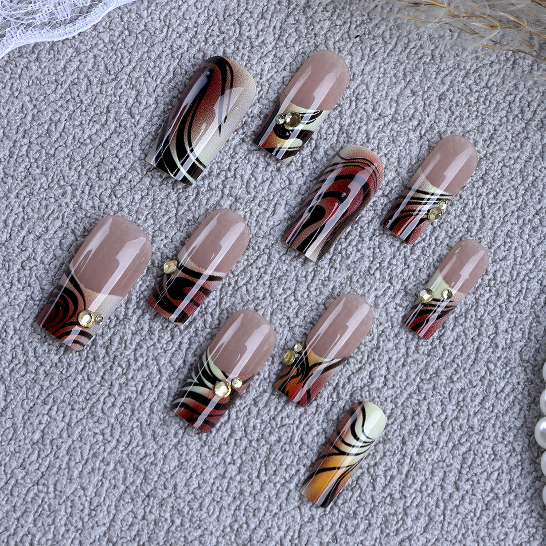 Artificial artificial nails with modern marble pattern Kalsten