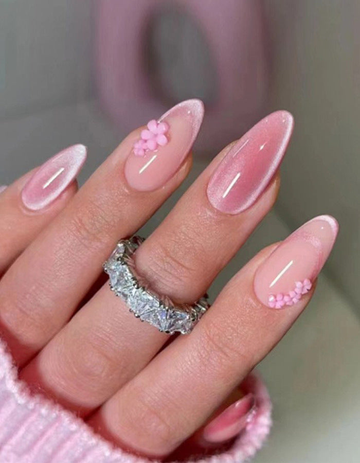 Elegant Floral-Designed Press-On Nail Set Kalsten