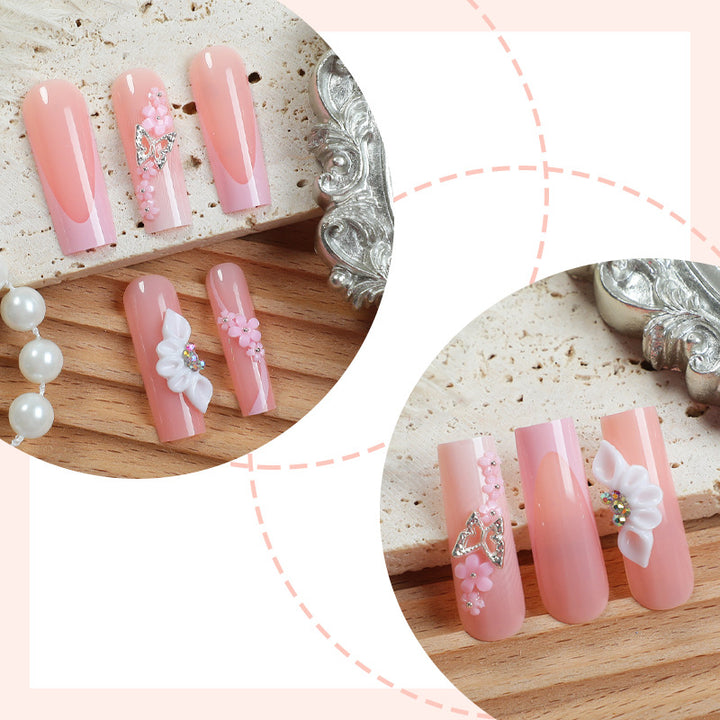 Floral Embellished Press-On Nails Set Kalsten