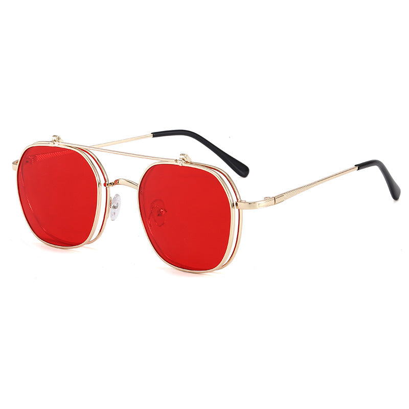 Women's geometric oversized sunglasses with elegant golden frame Kalsten