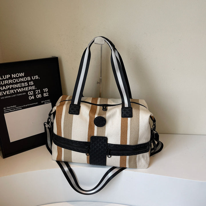 Stylish Striped Weekend Duffel Bag Kalsten