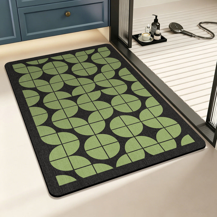 Geometric Checkered Floor Mat