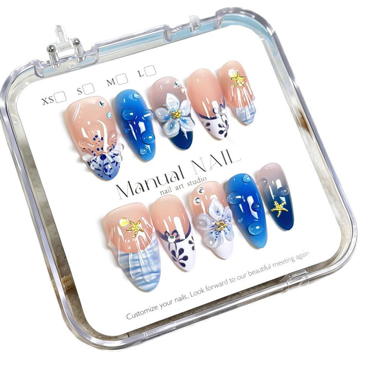Artistic Floral Press-On Nail Set Kalsten
