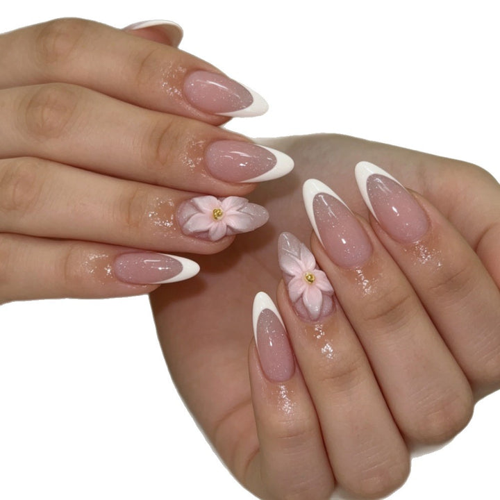 Floral Design Stiletto Nail Enhancements