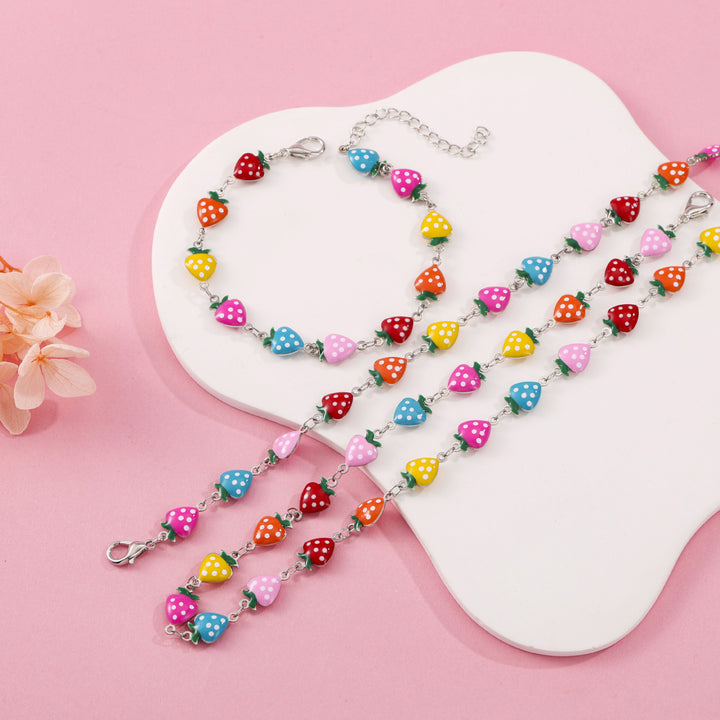 Whimsical Strawberry Charm Bracelet Kalsten