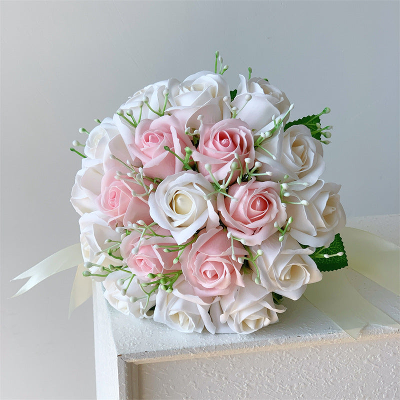 Luxurious Silk Rose Wedding Bouquet