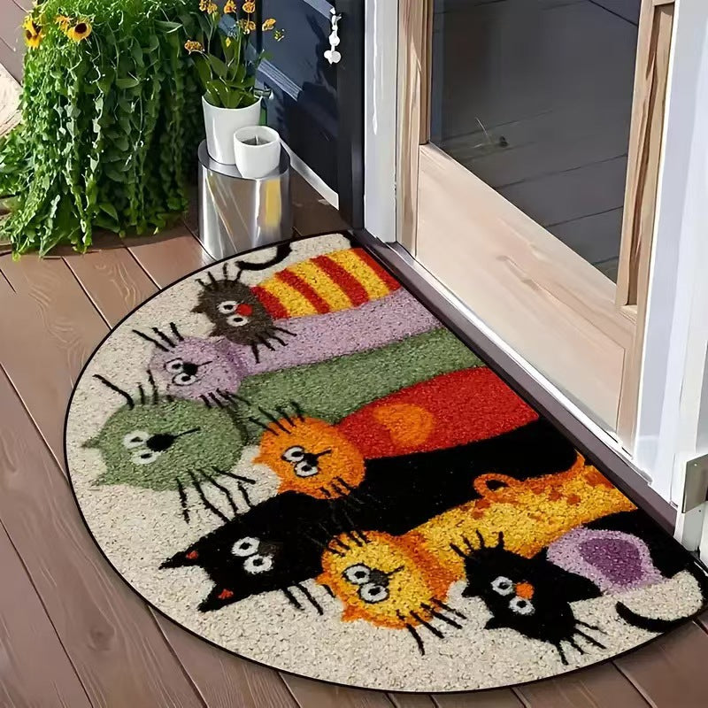 Floral Themed Welcome Mat Kalsten