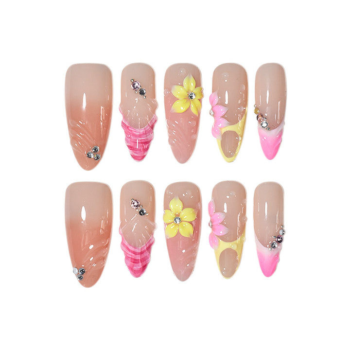 Vibrant Floral Nail Art Extensions Kalsten
