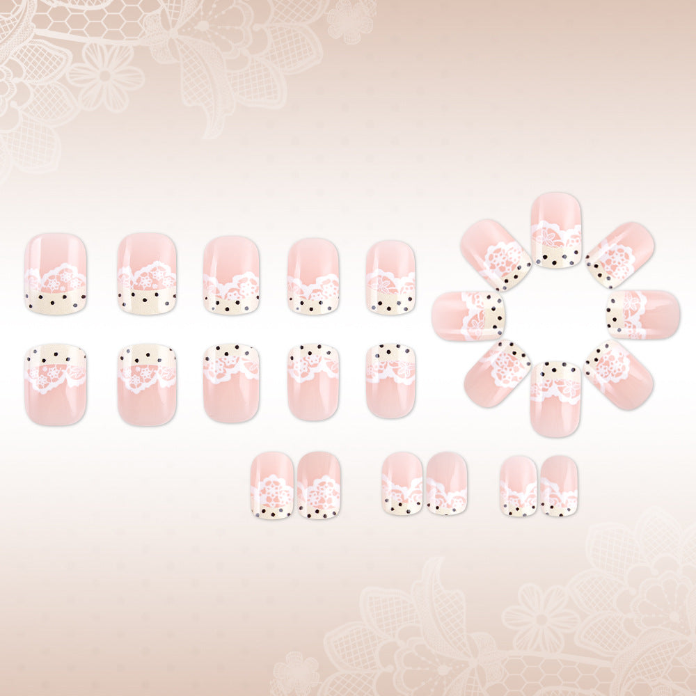 Elegant Lace Design Press-On Nails Kalsten