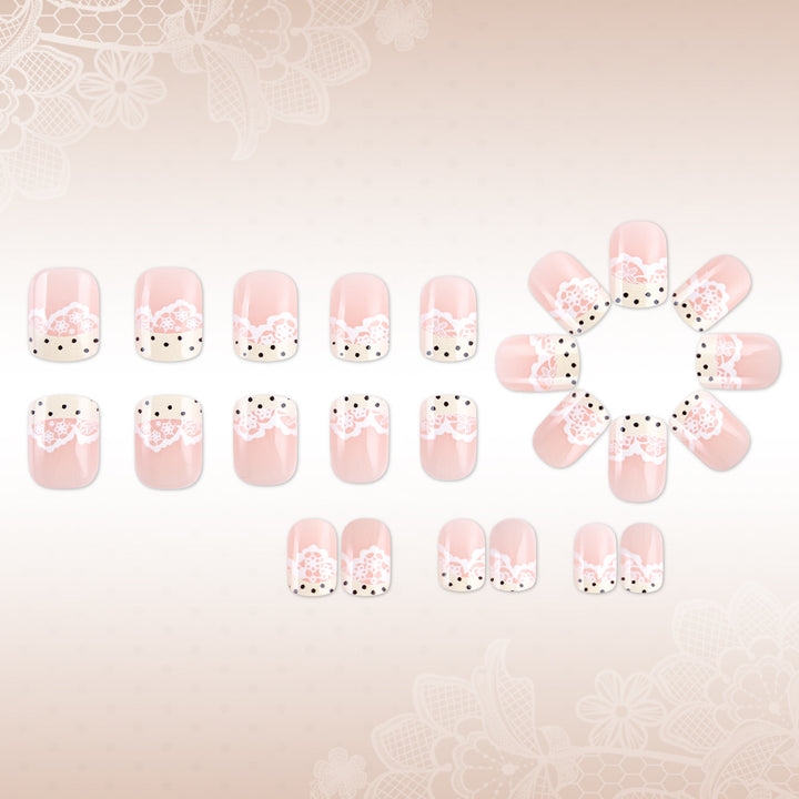 Elegant Lace Design Press-On Nails Kalsten