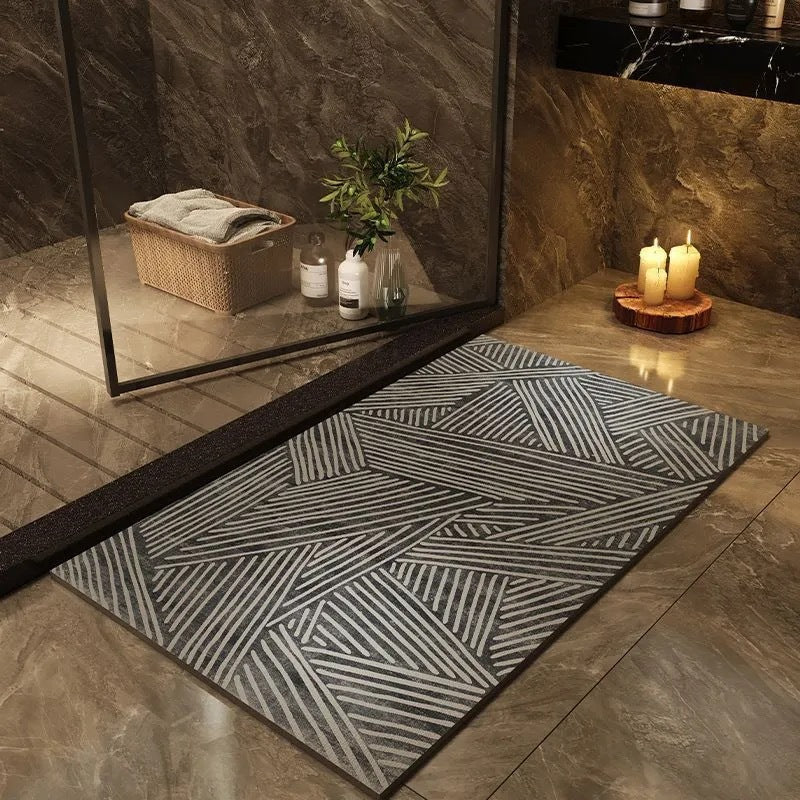 Modern Geometric Bath Mat Kalsten