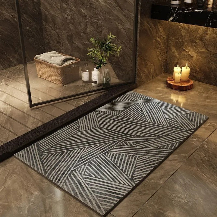 Modern Geometric Bath Mat Kalsten