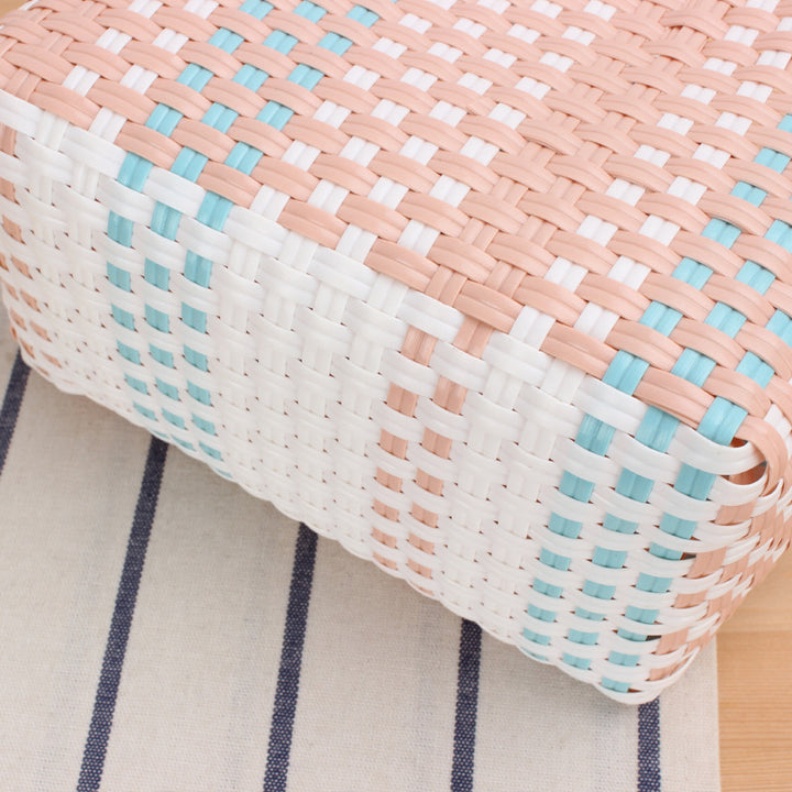 Handmade straw bag with colorful stripes Kalsten