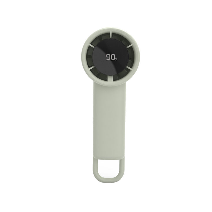 Unisex compact portable hand fan with digital battery display and hanging loop Kalsten