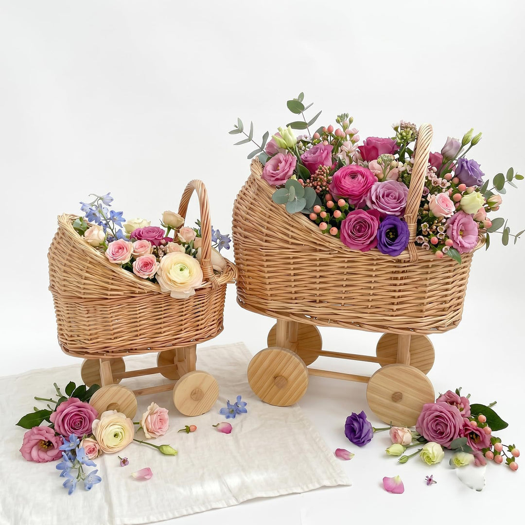 Playful Flower Basket On Wheels Kalsten