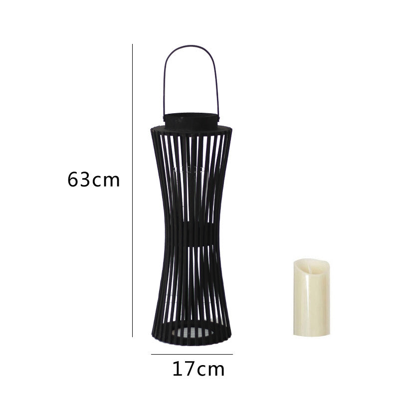 Elegant lantern made of woven wood Kalsten