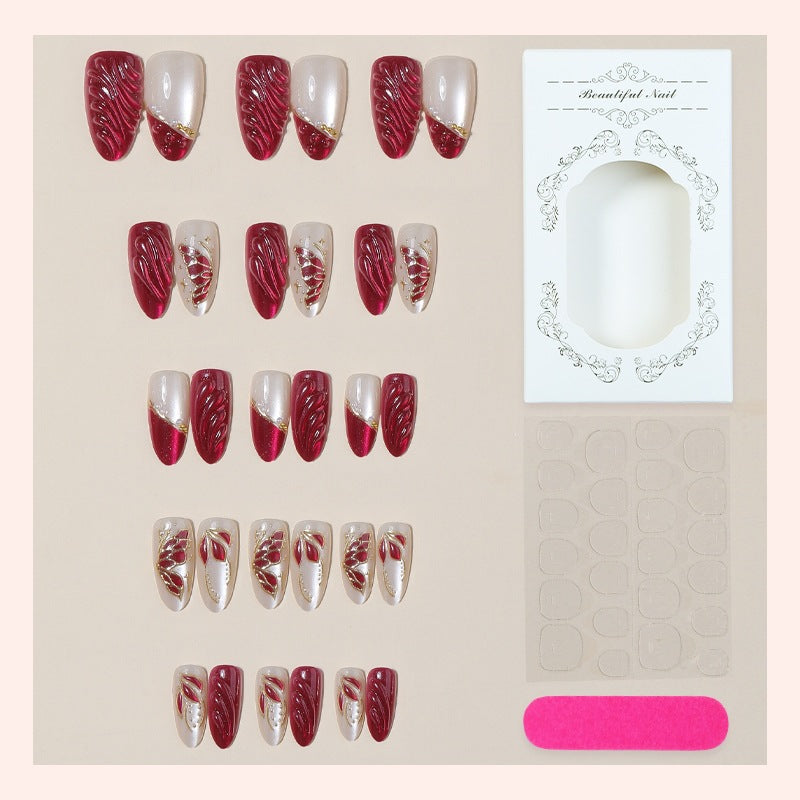 Acrylic nail set with glamorous 3D design and luxurious embellishments Kalsten