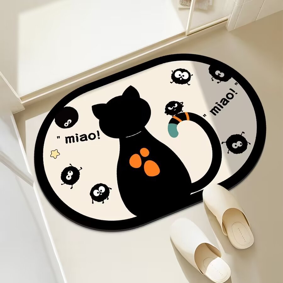 Fun Cat-Themed Bathroom Mat Kalsten